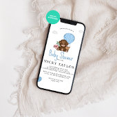 Waterverf Schattige Baby Beer Baby shower Kaart