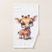 Waterverf schattige baby giraffe bad handdoek (Handdoek)