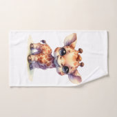 Waterverf schattige baby giraffe bad handdoek (Handdoek)