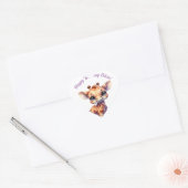 Waterverf schattige baby giraffe hart sticker (Envelop)