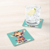 Waterverf schattige baby giraffe kartonnen onderzetters (Insitu)