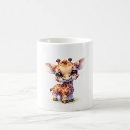 Waterverf schattige baby giraffe koffiemok