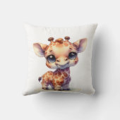 Waterverf schattige baby giraffe kussen (Achterkant)