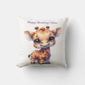 Waterverf schattige baby giraffe kussen (Voorkant)