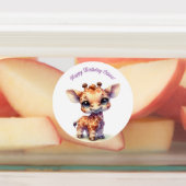Waterverf schattige baby giraffe labels (Aangebracht)