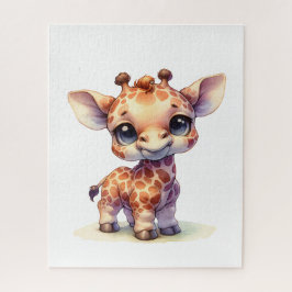 Waterverf schattige baby giraffe legpuzzel