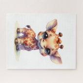 Waterverf schattige baby giraffe legpuzzel (Horizontaal)