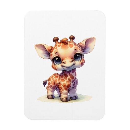 Waterverf schattige baby giraffe magneet (Verticaal)
