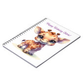 Waterverf schattige baby giraffe notitieboek (Linkerzijde)