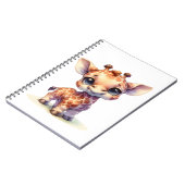 Waterverf schattige baby giraffe notitieboek (Linkerzijde)