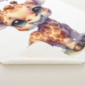 Waterverf schattige baby giraffe sherpa deken (3/4)