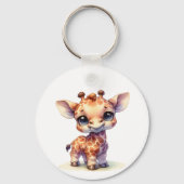 Waterverf schattige baby giraffe sleutelhanger (Achterkant)