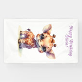 Waterverf schattige baby giraffe spandoek (Horizontaal)
