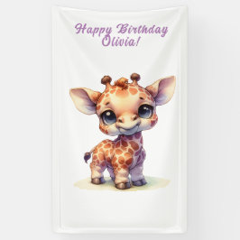 Waterverf schattige baby giraffe spandoek