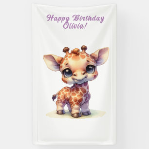 Waterverf schattige baby giraffe spandoek