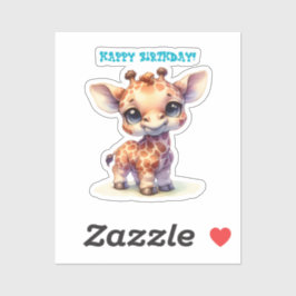 Waterverf schattige baby giraffe sticker