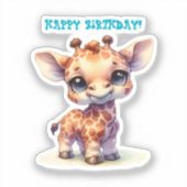 Waterverf schattige baby giraffe sticker (Voorkant)