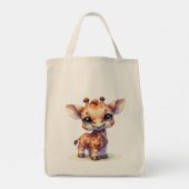 Waterverf schattige baby giraffe tote bag (Achterkant)