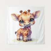 Waterverf schattige baby giraffe wandkleed (Voorkant)