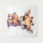 Waterverf schattige baby giraffe wandkleed (Voorkant (horizontaal))