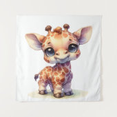 Waterverf schattige baby giraffe wandkleed (Voorkant)