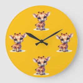 Waterverf schattige baby giraffe wandklok