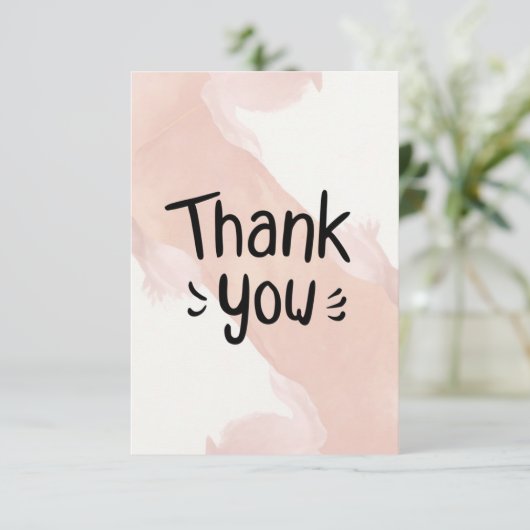 Waterverf Schattige Bedankkaart (Staand voorkant)