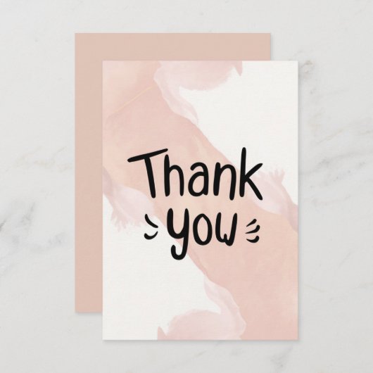 Waterverf Schattige Bedankkaart (Voorkant / Achterkant)