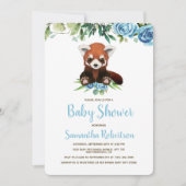 Waterverf Schattige Beer Blue Boy Baby shower Foto Kaart (Voorkant)