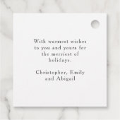 Waterverf Schattige Bruin Beer Vakantie Bedankjes Labels (Achterkant)