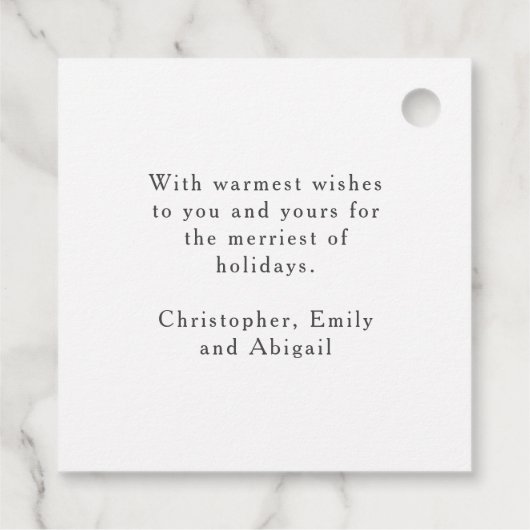 Waterverf Schattige Bruin Beer Vakantie Bedankjes Labels (Achterkant)