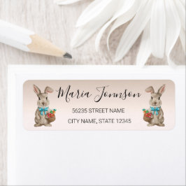 waterverf schattige cartoon bunnies label