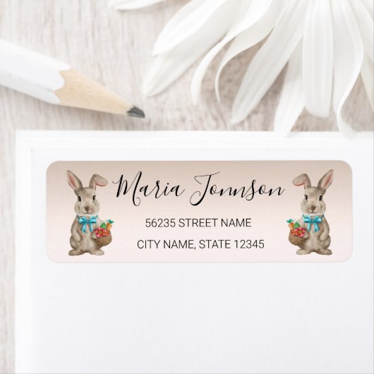 waterverf schattige cartoon bunnies label (Insitu)