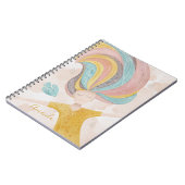 Waterverf schattige cartoon meisje. Roze fantasie Notitieboek (Linkerzijde)