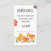 Waterverf Schattige Chicken Family Luier Raffle Informatiekaartje (Voorkant)