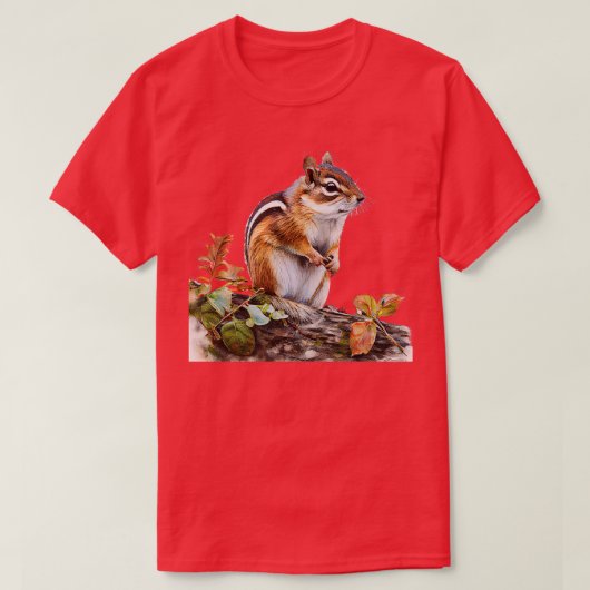 Waterverf Schattige Chipmunk T-shirt (Design voorkant)