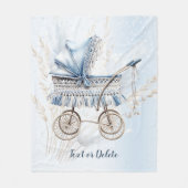 Waterverf Schattige Classic Baby kinderwagen Blauw Fleece Deken (Voorkant)
