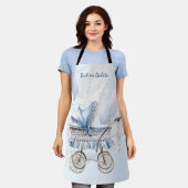 Waterverf Schattige Classic Baby kinderwagen Blauw Schort (Gedragen)