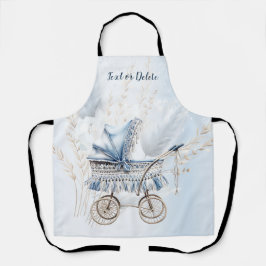 Waterverf Schattige Classic Baby kinderwagen Blauw Schort