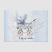 Waterverf Schattige Classic Baby kinderwagen Blauw Tissuepapier (Voorkant)