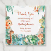 Waterverf Schattige Dinosaur Boy Baby shower Bedankjes Labels (Achterkant)