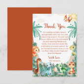 Waterverf Schattige Dinosaur Boy Baby shower Bedankkaart (Voorkant / Achterkant)