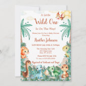 Waterverf Schattige Dinosaur Boy Baby shower Kaart (Voorkant)