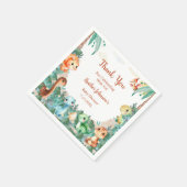 Waterverf Schattige Dinosaur Boy Baby shower Servet (Hoek)