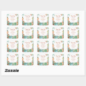 Waterverf Schattige Dinosaur Boy Baby shower Vierkante Sticker (Vel)