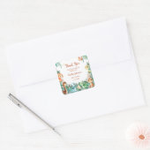 Waterverf Schattige Dinosaur Boy Baby shower Vierkante Sticker (Envelop)