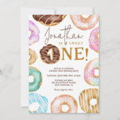 waterverf schattige donuts Sweet One 1 verjaardag Kaart (Voorkant)