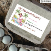 Waterverf Schattige Eend Ei Karton Label