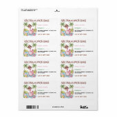 Waterverf Schattige Eend Ei Karton Label (Full Sheet)