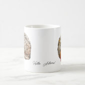 Waterverf schattige egel en appel koffiemok (Center)